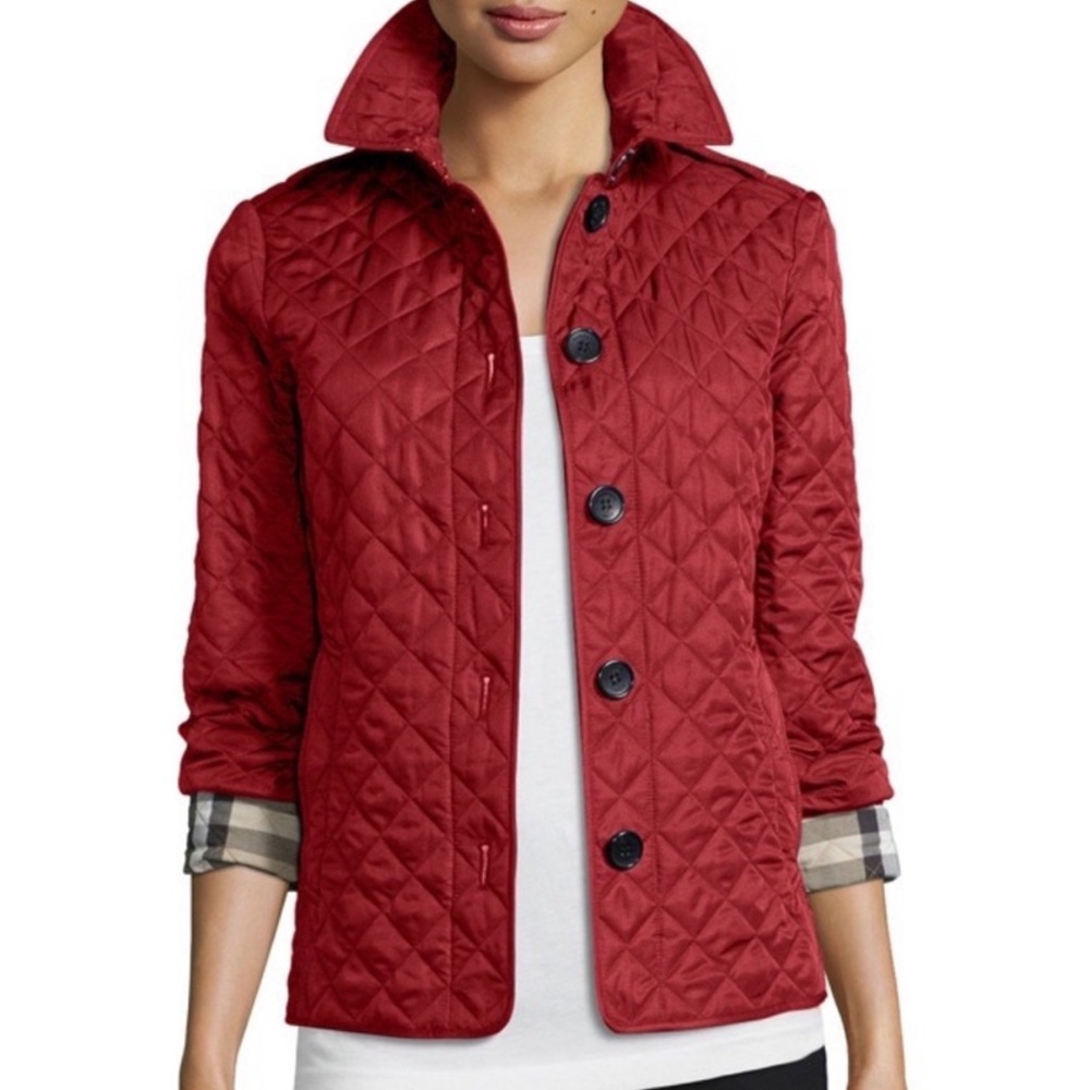 Burberry frankby quilted jacket red NWT in packaging size XS